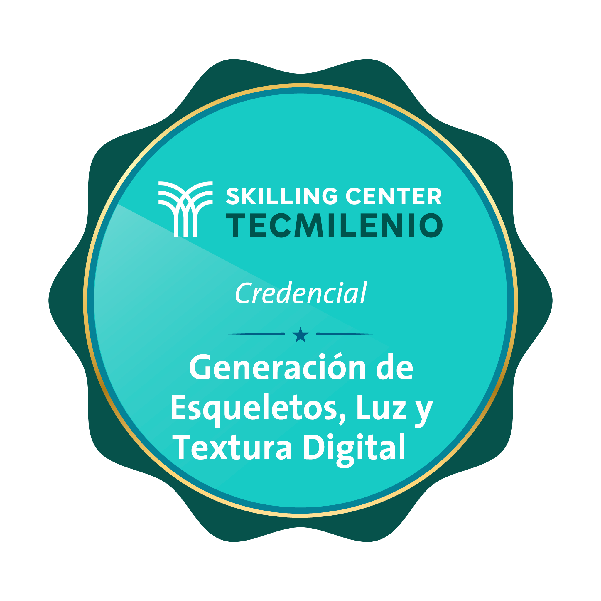 Credencial Generación de esqueletos, luz y textura digital