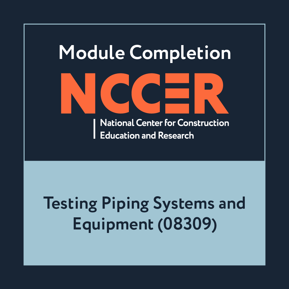 NCCER Testing Piping Systems and Equipment (08309)