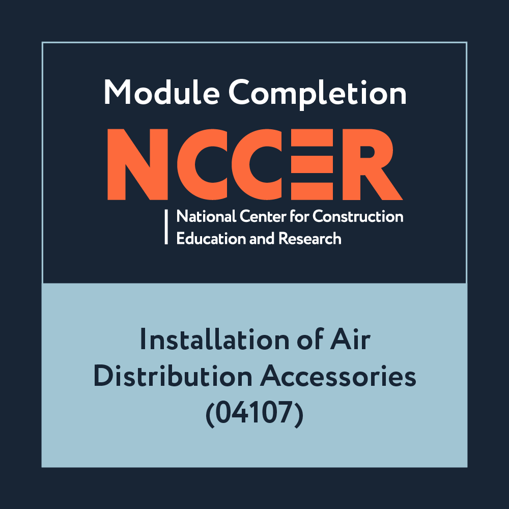 NCCER Installation of Air Distribution Accessories (04107)