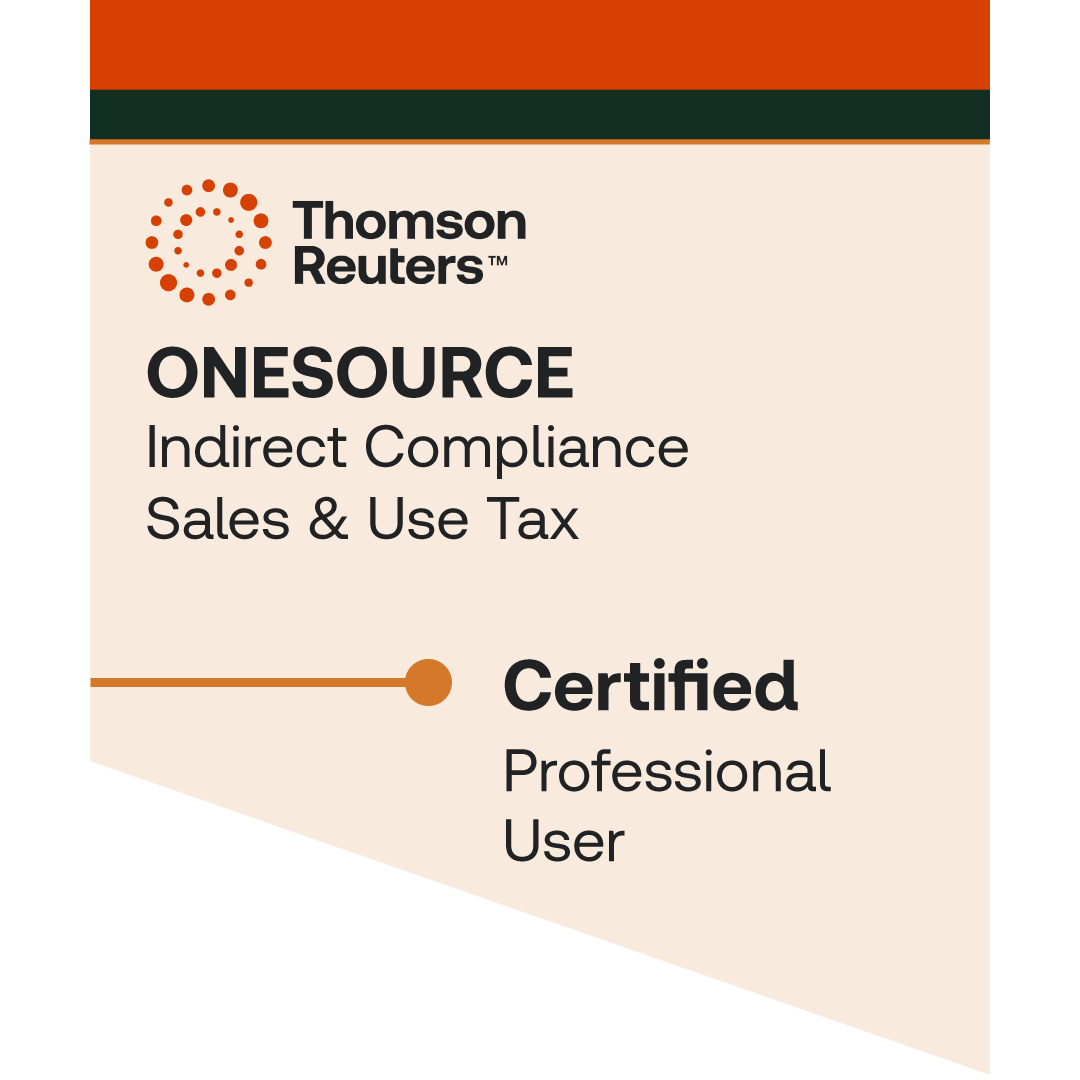 ONESOURCE Indirect Compliance Sales & Use Tax Professional User Certification