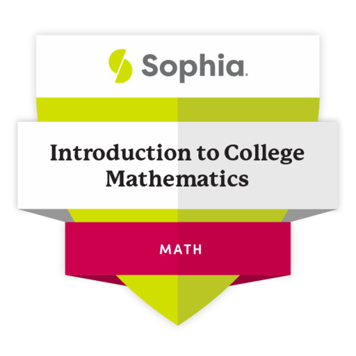 Introduction to college mathematics math1020 2021 credly