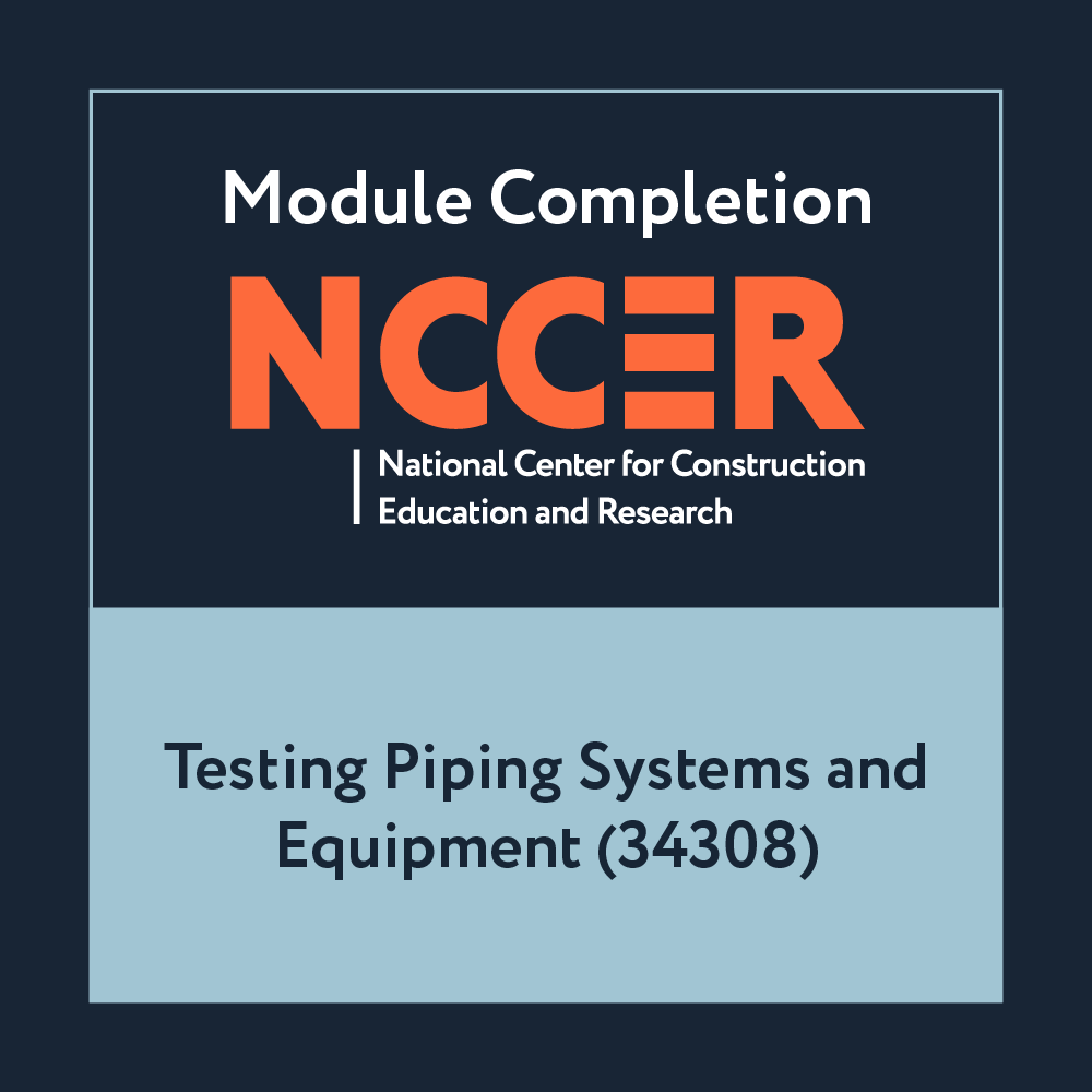 NCCER Testing Piping Systems and Equipment (34308)