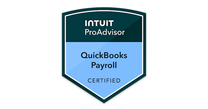 QuickBooks Online Payroll Certification badge