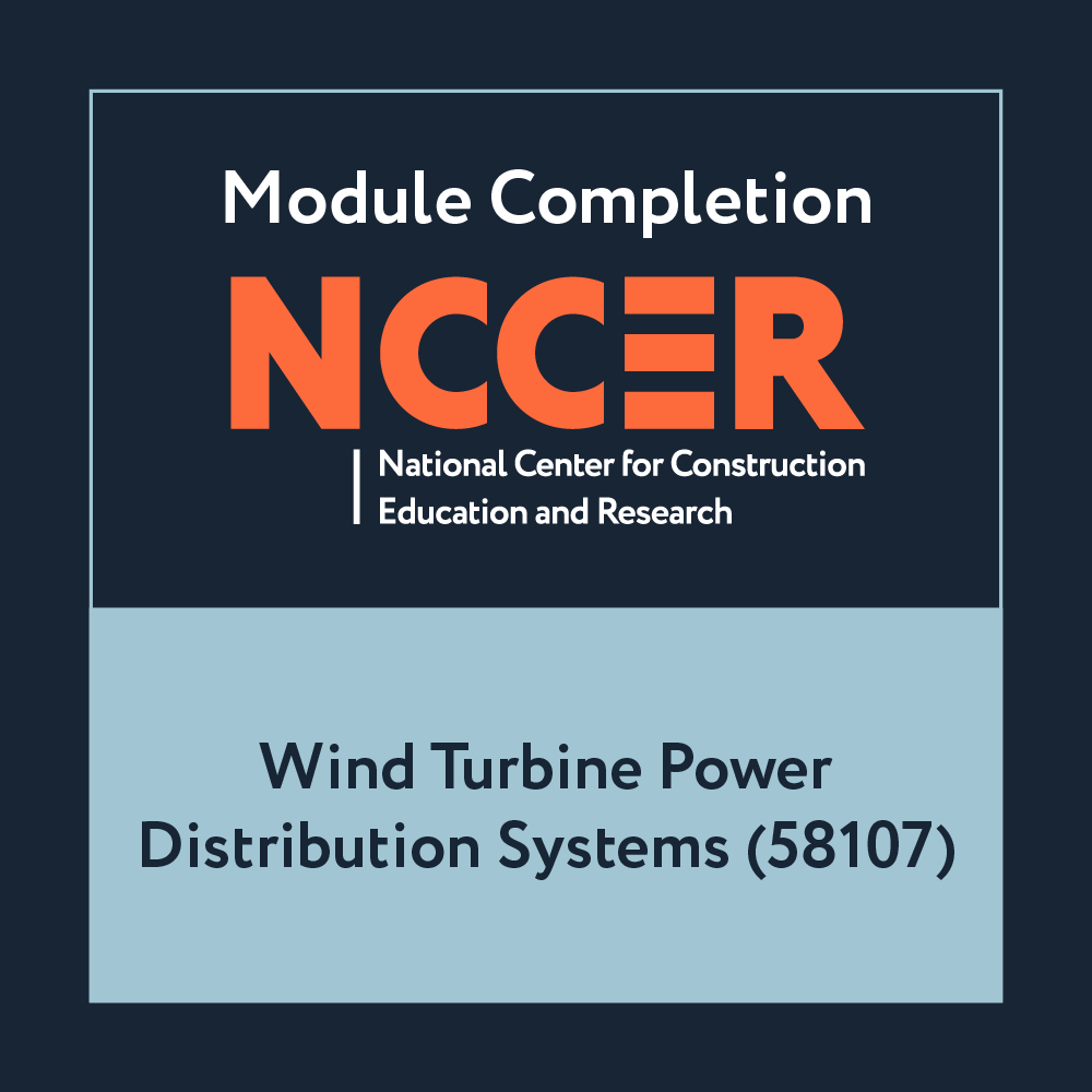 NCCER Wind Turbine Power Distribution Systems (58107)
