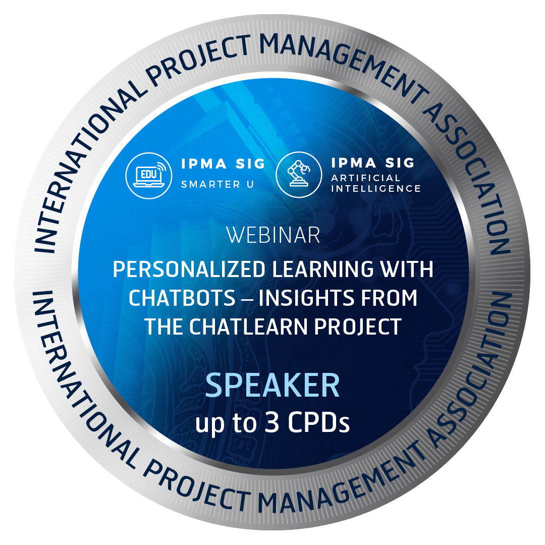 SIG AI and Smarter U webinar - Personalized project management learning with chatbots speaker
