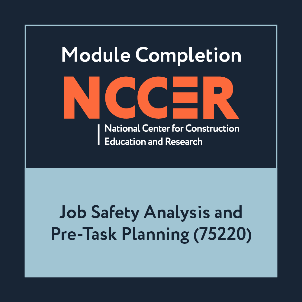 NCCER Job Safety Analysis and Pre-Task Planning (75220)