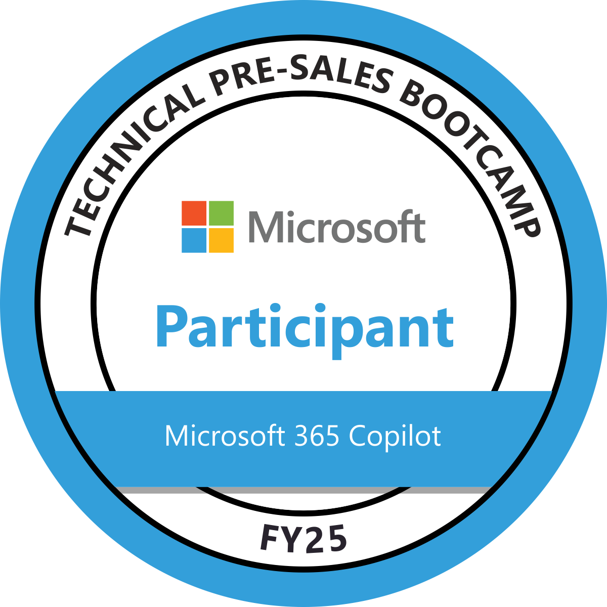 FY25 Microsoft 365 Copilot Technical Pre-Sales Participant Badge