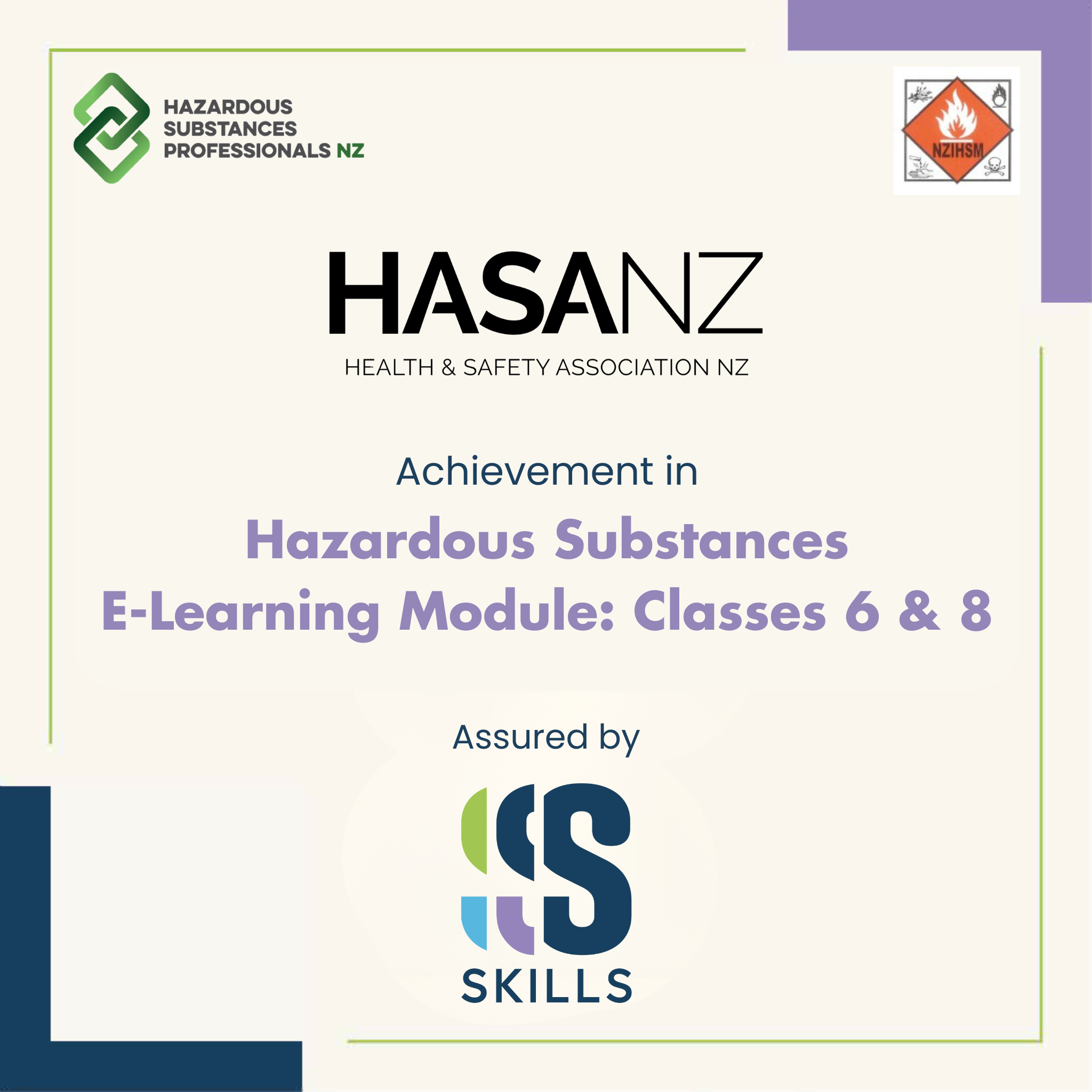 Hazardous Substances Professional Specialist Module: Classes 6 & 8 - Toxic and corrosive substances