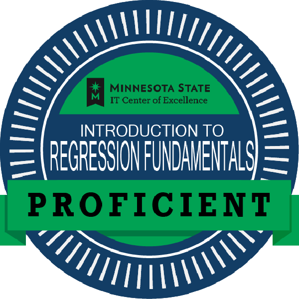 Introduction to Regression Fundamentals Badges & Certificate