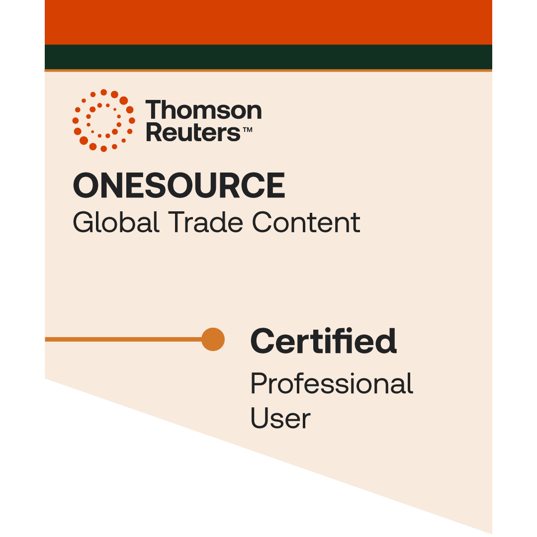 ONESOURCE Global Trade Content Professional User Certification
