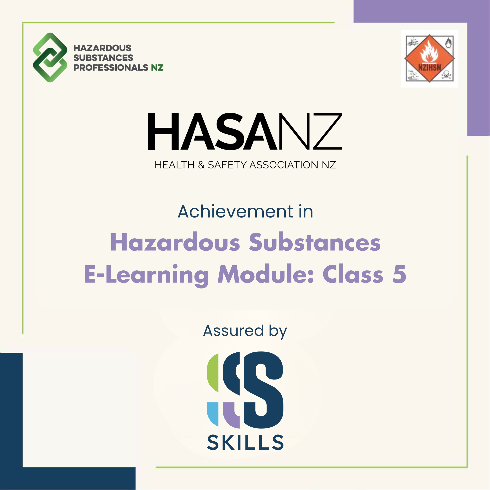 Hazardous Substances Professional Specialist Module: Class 5 - Oxidising substances