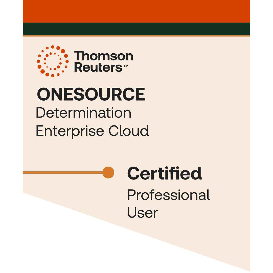 ONESOURCE Determination Enterprise Cloud Professional User Certification