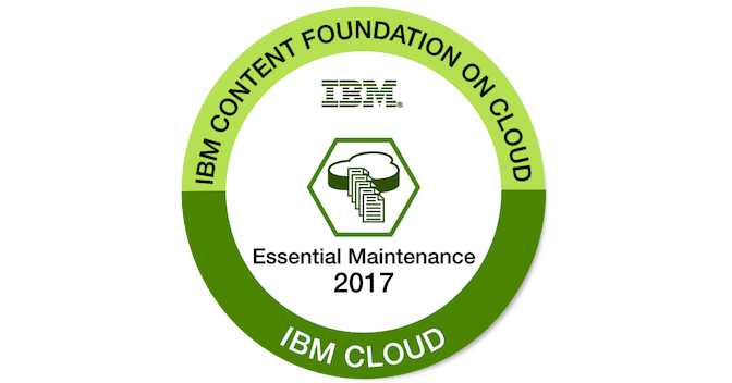 IBM Content Foundation on Cloud - Essential Maintenance - 2017 - Credly