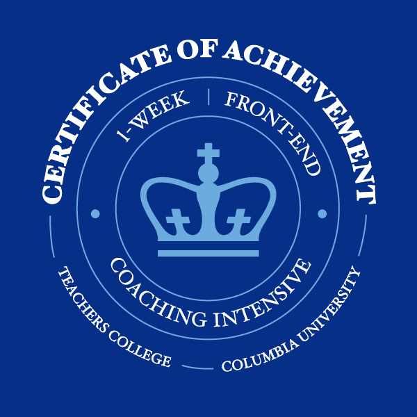 Certificate of Achievement for the Front-end Coaching Intensive (FECI)