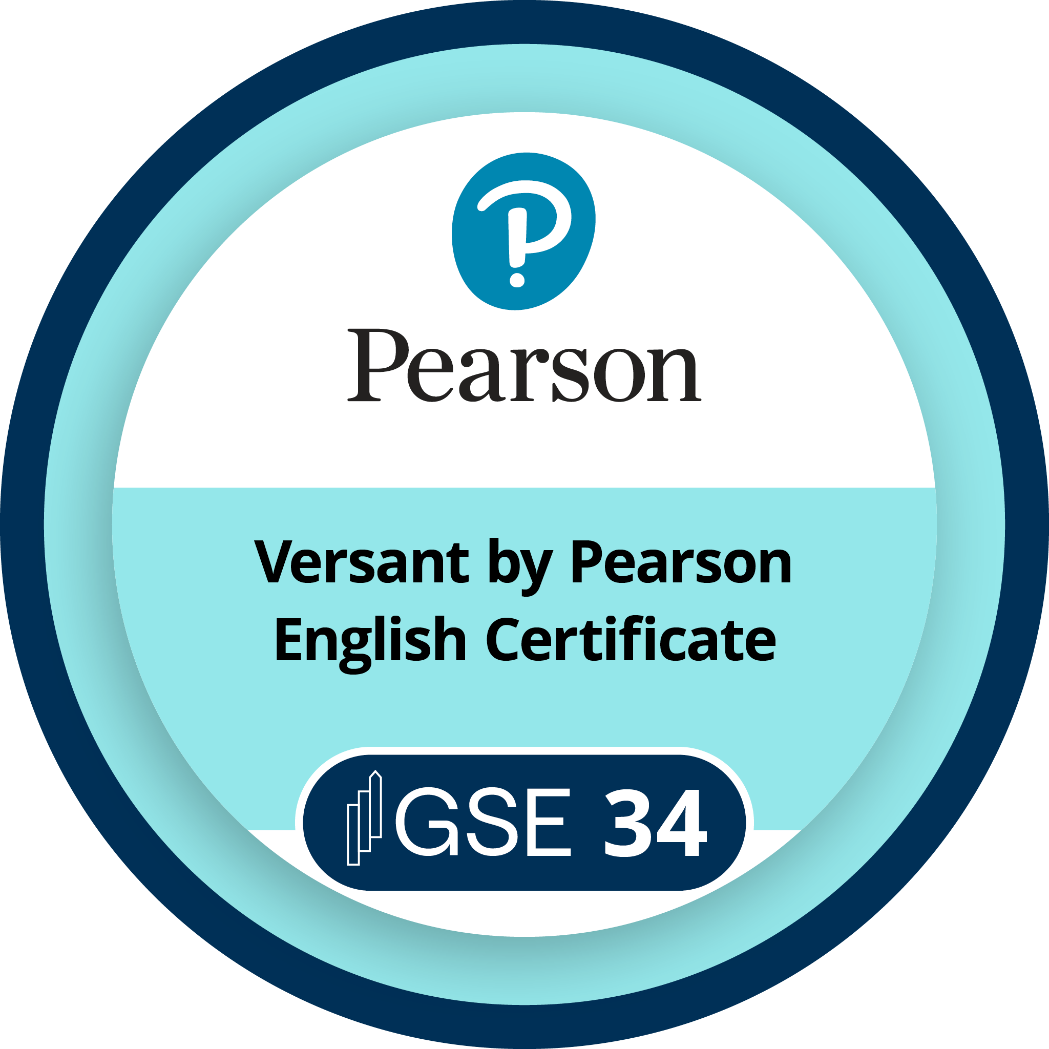 Versant by Pearson English Certificate (GSE 34)
