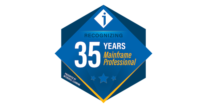 Recognition of 35 Years as a Mainframe Professional - Credly