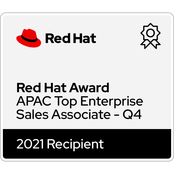 2021 Red Hat APAC Top Sales Associate - Q4