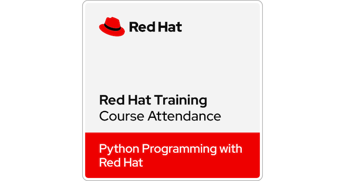 Python Programming with Red Hat (AD141) - Ver. 9.0 - Credly