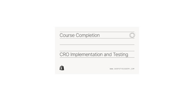 CRO Implementation and Testing Course Completion Badge - Credly
