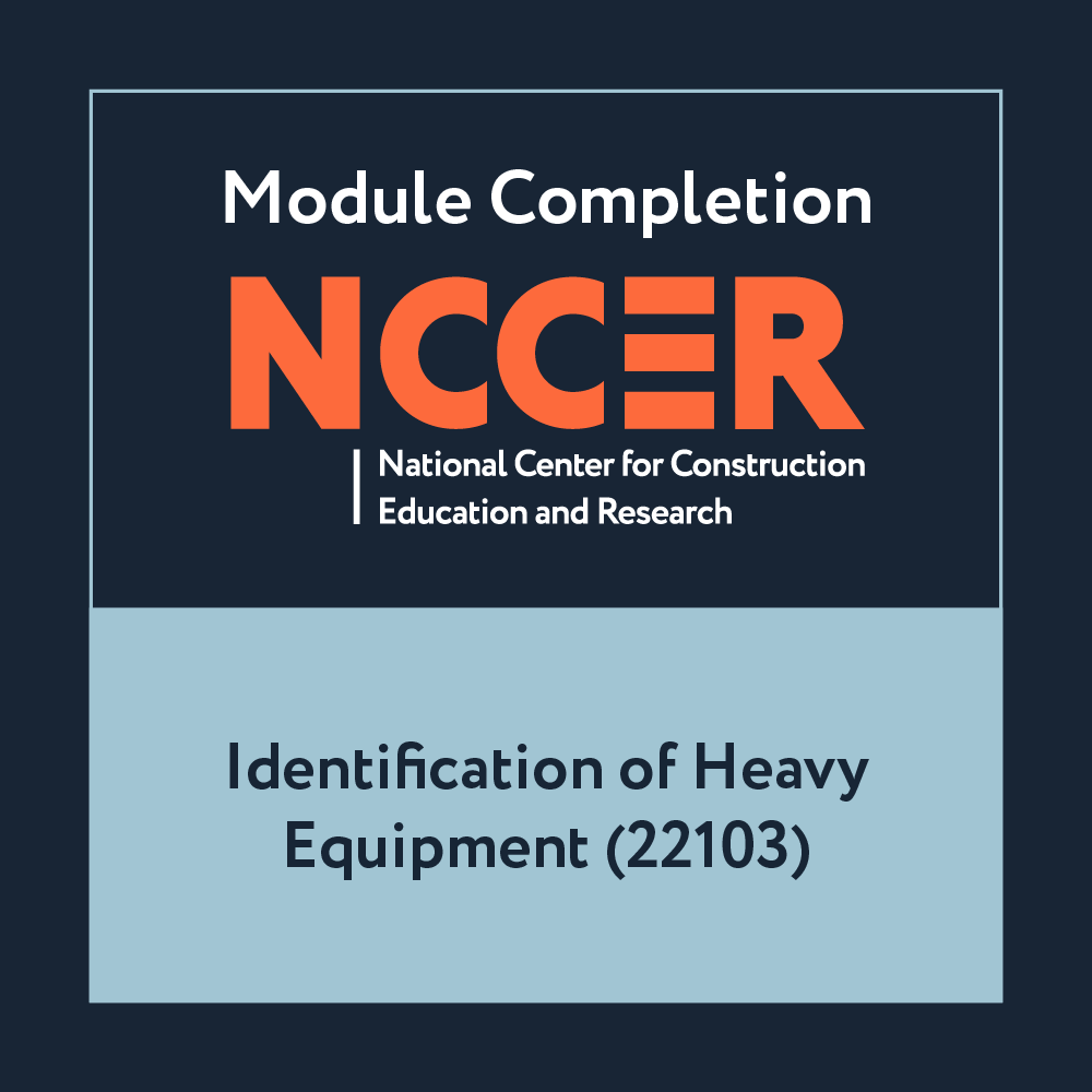 NCCER Identification of Heavy Equipment (22103)