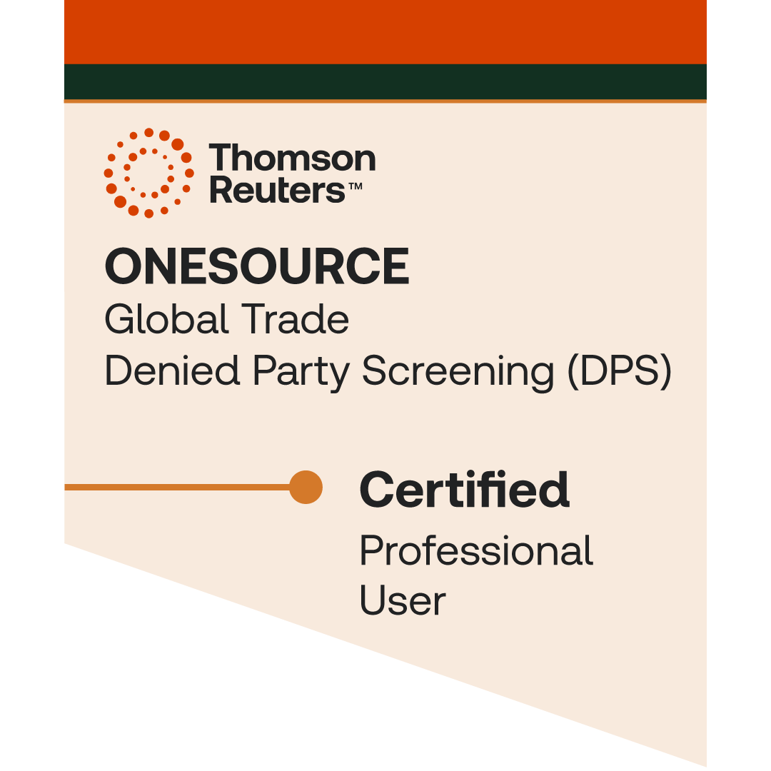 ONESOURCE Global Trade Denied Party Screening (DPS) Professional User Certification