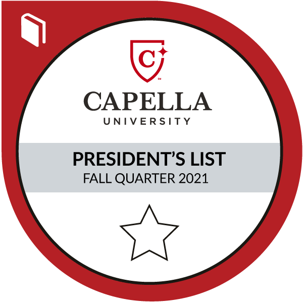 President's List Fall 2021 Credly