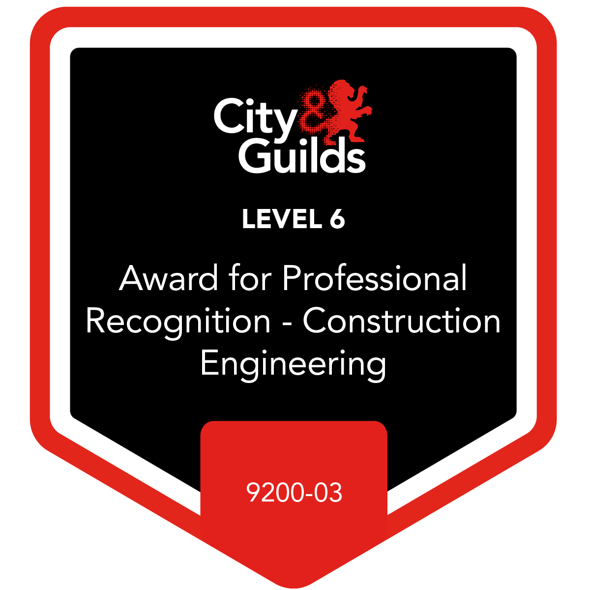 Level 6 Award for Professional Recognition - Construction Engineering - 9200-03