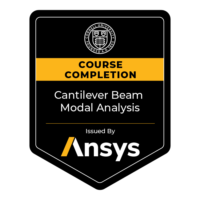Ansys Course Completion: Cantilever Beam Modal Analysis