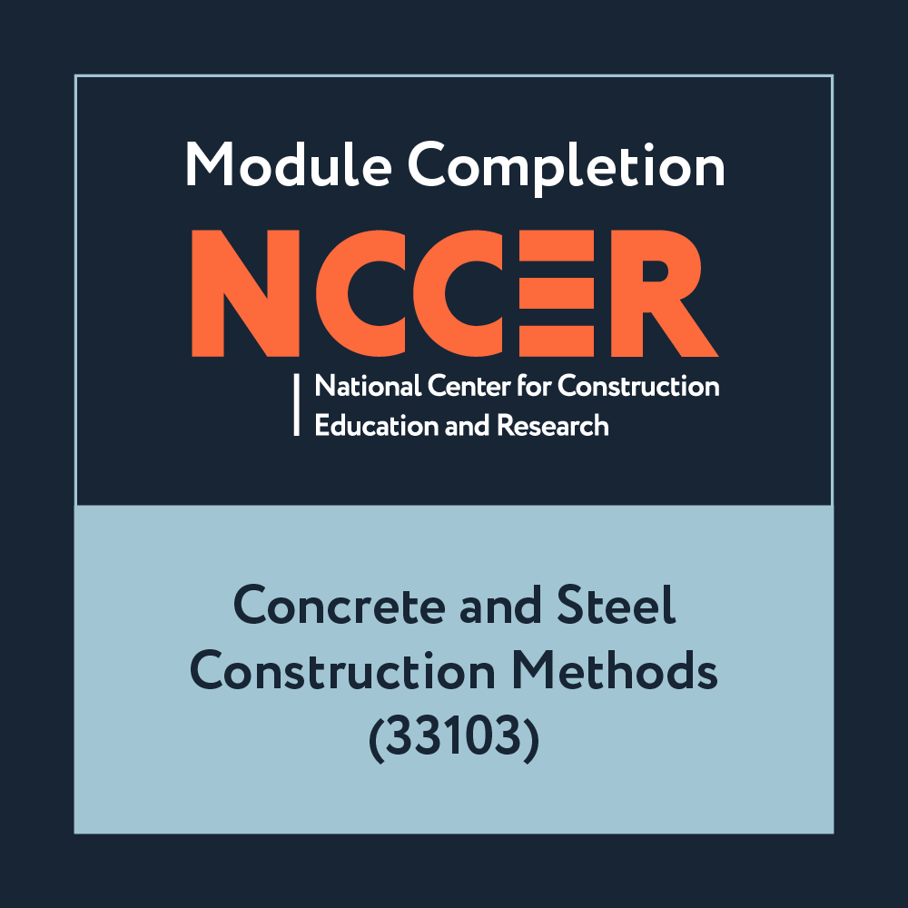 NCCER Concrete and Steel Construction Methods (33103)