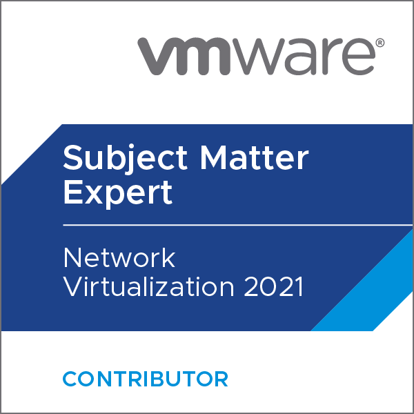 Certification Subject Matter Expert - Network Virtualization 2021