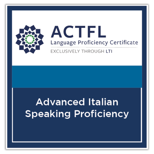 Italian Speaking Proficiency Advanced Mid Credly