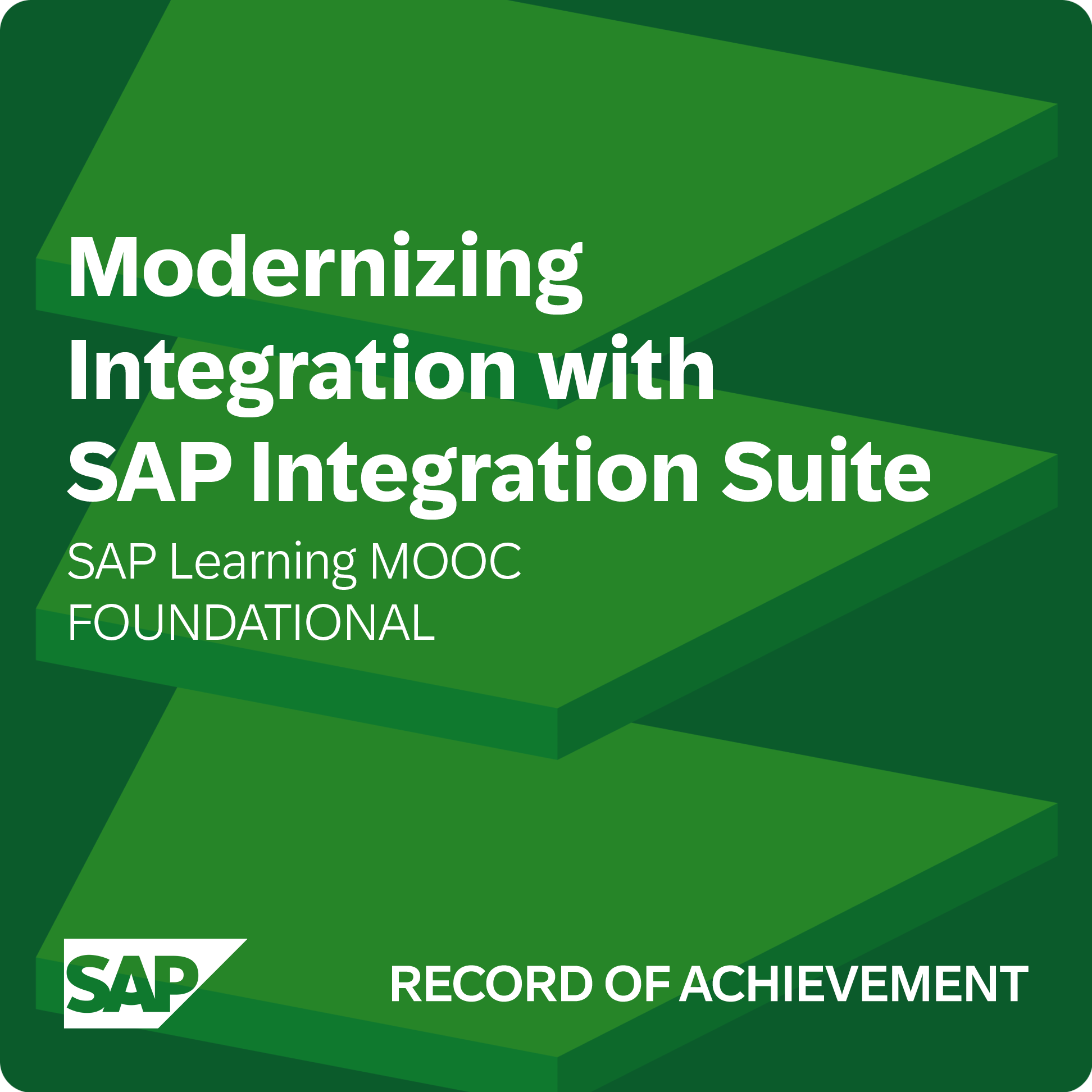Modernizing Integration with SAP Integration Suite - SAP Learning MOOC - Record of Achievement