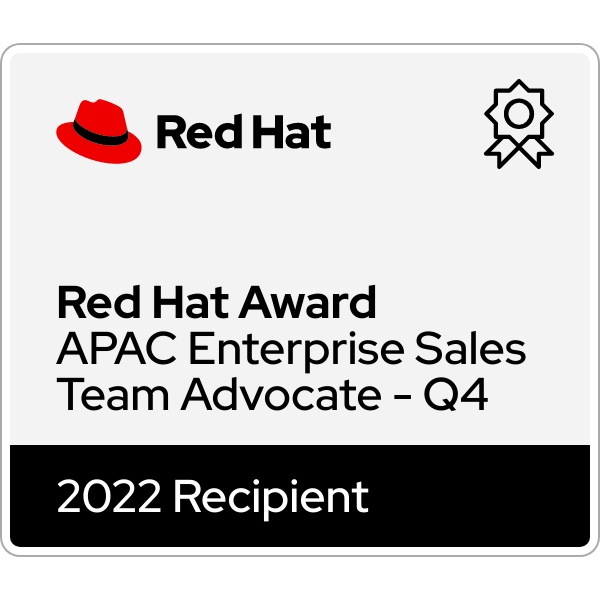 2022 Red Hat APAC Enterprise Sales Team Advocate - Q4