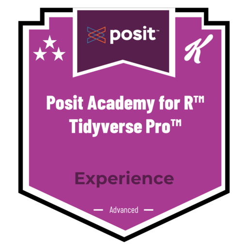 Posit Academy for R™, Tidyverse Pro™ - Credly