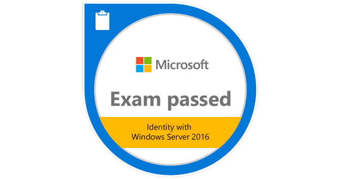 Microsoft Exam 70-742 Identity badge