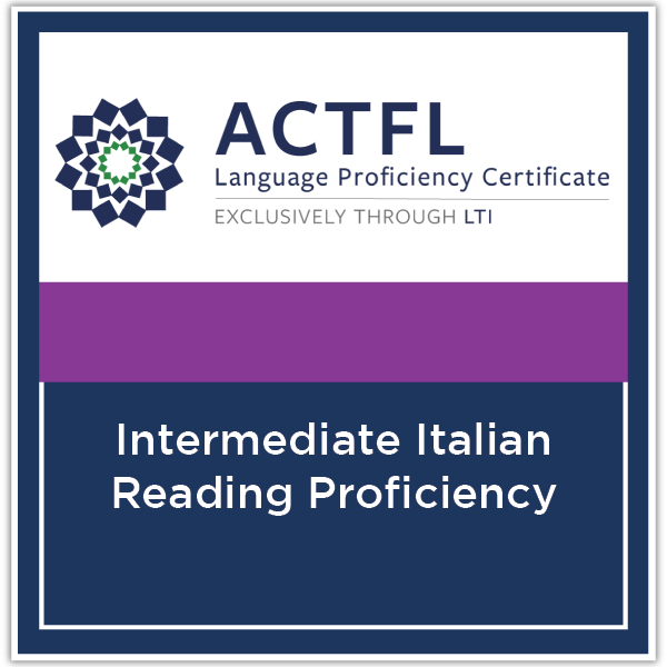 Italian Reading Proficiency - Intermediate High