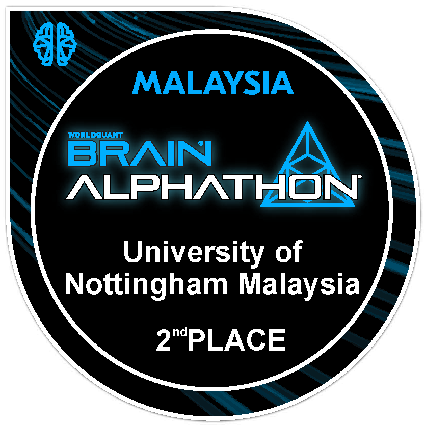 [Malaysia] 2023 WorldQuant BRAIN Alphathon University of Nottingham MY 2nd Place
