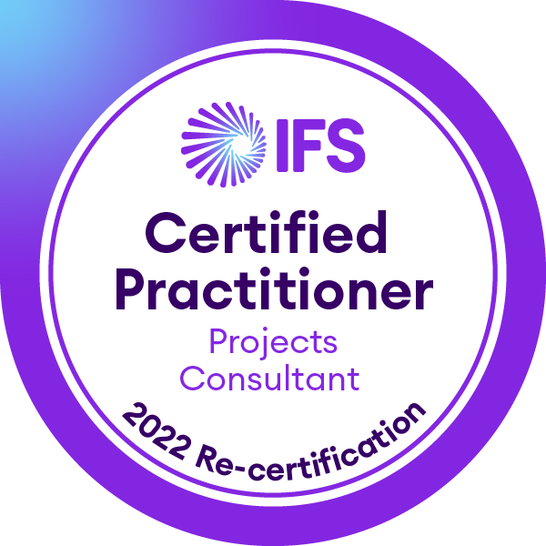 IFS Certified Practitioner - Projects Consultant (IFS Cloud) - 2022 Re-certification