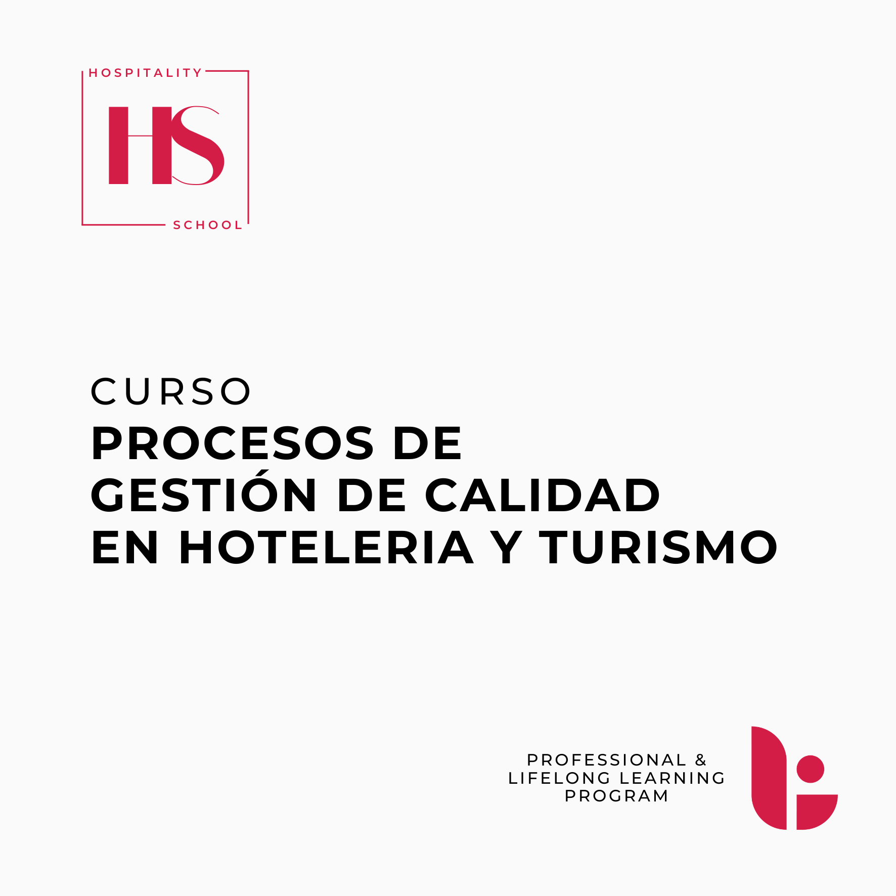 Curso Procesos de Gestión de Calidad en Hotelería y Turismo