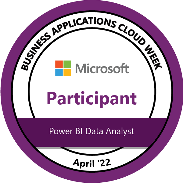 Business Applications Cloud Week—Microsoft Power BI Data Analyst participant