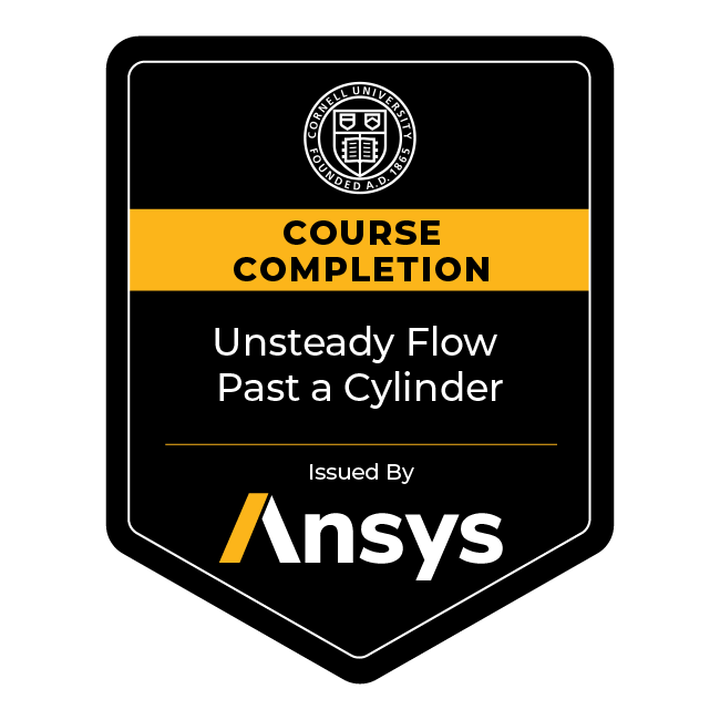 Ansys Course Completion: Unsteady Flow Past a Cylinder