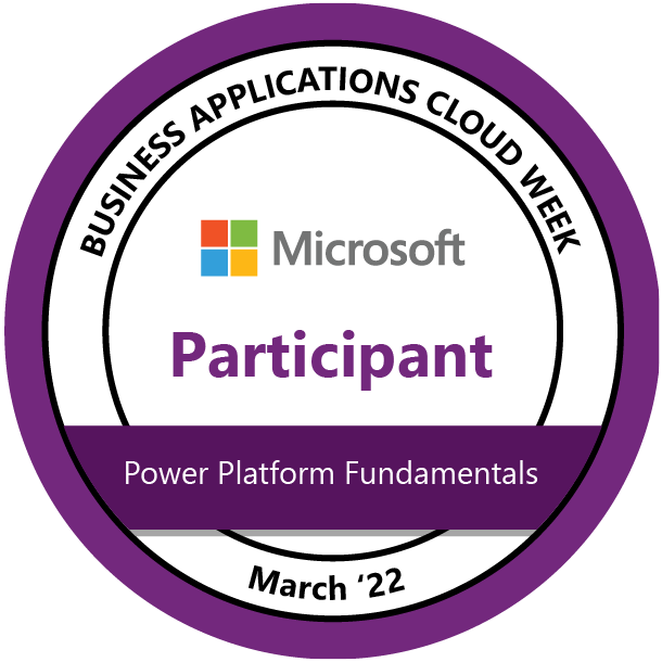 Business Applications Cloud Week—Power Platform Fundamentals participant