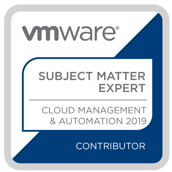 Certification Subject Matter Expert - Cloud Management and Automation 2019