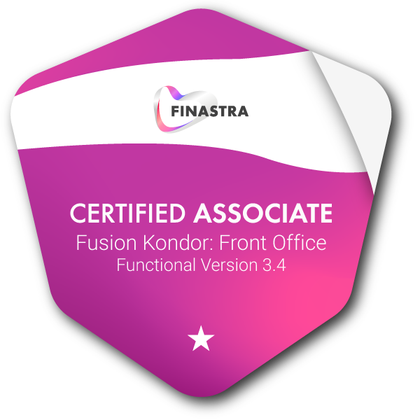 Finastra Certified Associate-Fusion Kondor Front office Functional V 3.4