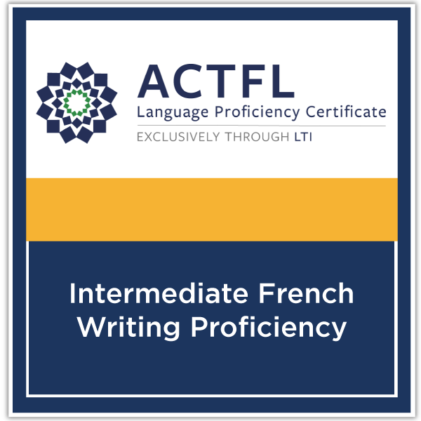 French Writing Proficiency - Intermediate Mid