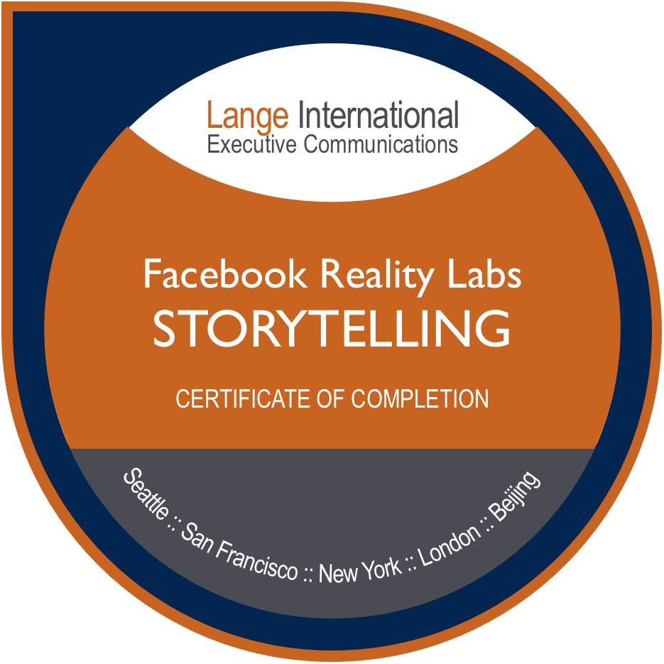 Facebook Reality Labs Storytelling Credly