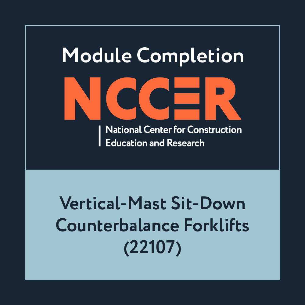 NCCER Vertical-Mast Sit-Down Counterbalance Forklifts (22107)