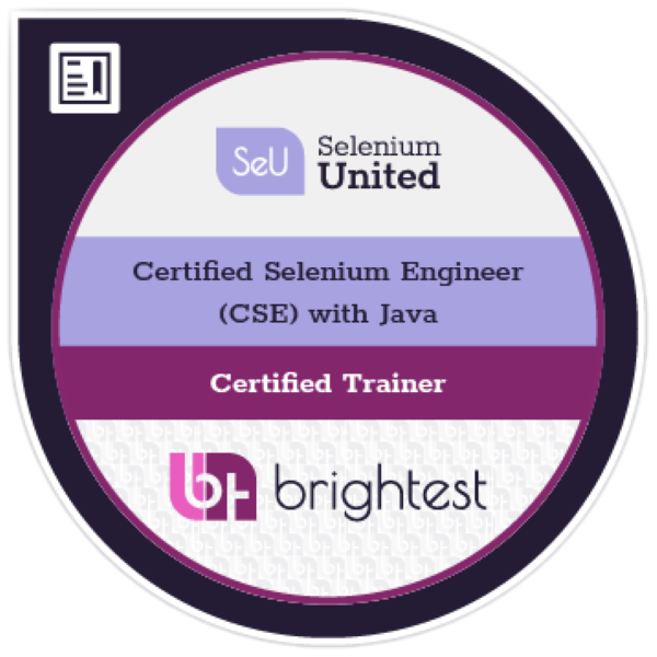 Certified Trainer for SeU™ Certified Selenium Engineer with Java (CSE-Java)