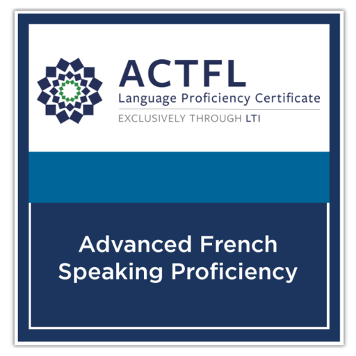 French Speaking Proficiency Advanced Low Credly