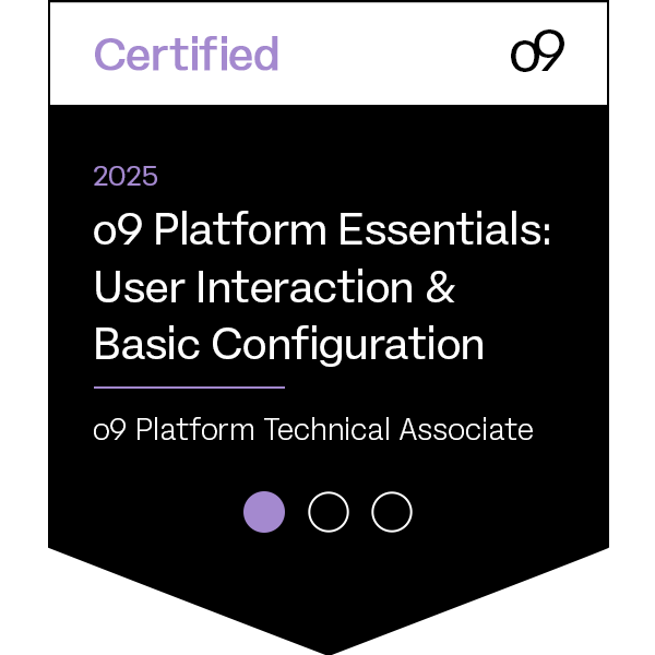 o9 Platform Technical Associate 2025